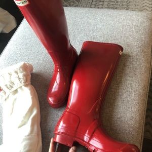 Original Tall Gloss Red Hunter Boots - New Sz 7